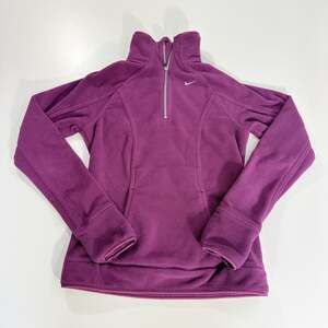 Nike Womens XS Purple Fleece Pullover Jacket 1/4 Zip Activewear Thermal Layer